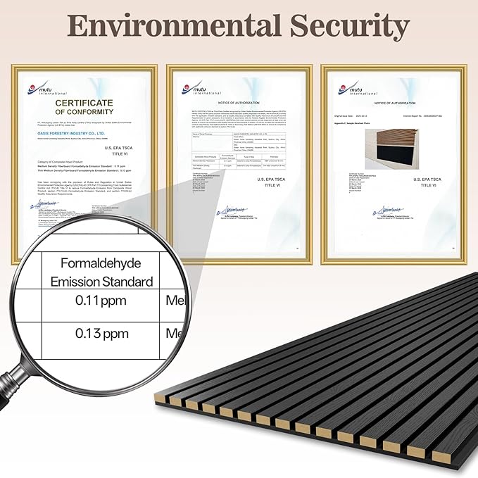 4 Pack Wood Panels for Wall, 47.24" x 23.81" Acoustic Wood Slat Wall Panel for - Image 5