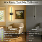 iThird Battery Operated Wall Sconces Set of 2: 10000mAh Rechargeable Wireless - Image 4