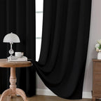 CUCRAF Black Blackout Curtains 45 inch Length 2 Panels Set, Rod Pocket Room - Image 5