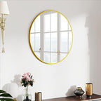 SCWF-GZ 24" Round Mirror Circle Wall Mounted Hanging or Against Wall Metal - Image 8