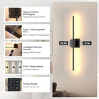 Battery Operated Wall Sconces Set of 2,  8000mAh Rotatable - Image 4