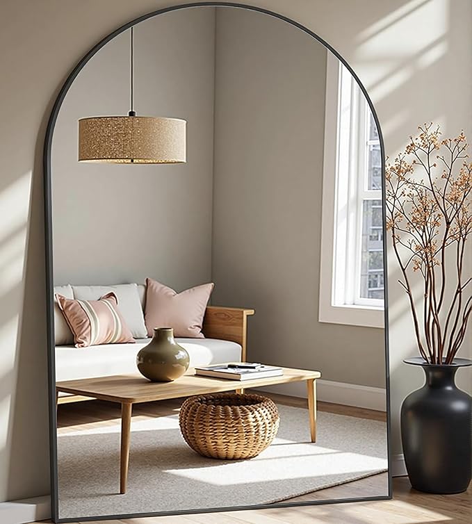 Prywot Full Length Mirror, Oversized 81"x41" Arched-Top Floor Mirror, Free - Image 2
