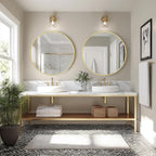 Sunniry Gold Round Mirror 24 inch, 2 Pack Gold Circle Mirror, Round Bathroom - Image 3