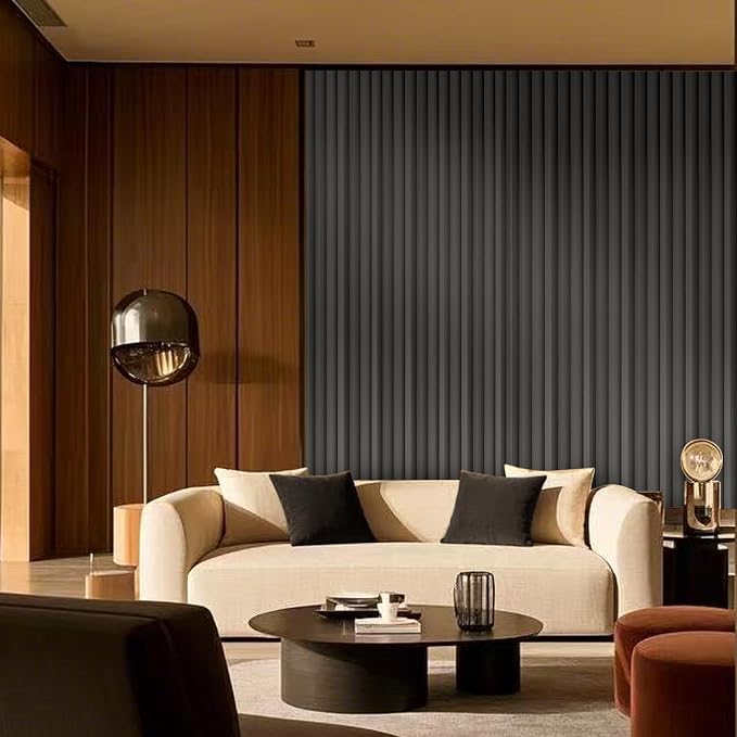 OUZUGIE WPC Acoustic Slat Wall Paneling, Living Room, TV Background, Study Room - Image 2