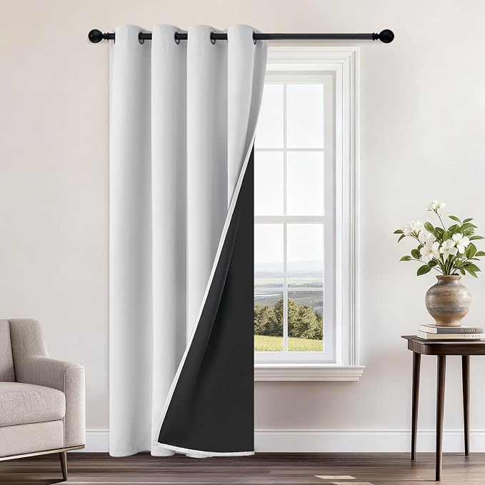 Yakamok 100% Blackout Curtains 96 Inches Long, 2 Thick Layers Heat and Full by Yakamok