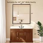 Retro Copper Effect Framed Wall Mirror, 36x40 Rectangle Mirror, - Image 2