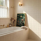 AtterrirArt Framed Bathroom Funny Wall Art, 16 * 24inch, Vintage Floral Shower - Image 2