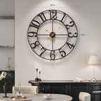 40 Inch Large Wall Clock, Silent Non-Ticking Battery Operated Black Metal Wall - Image 3