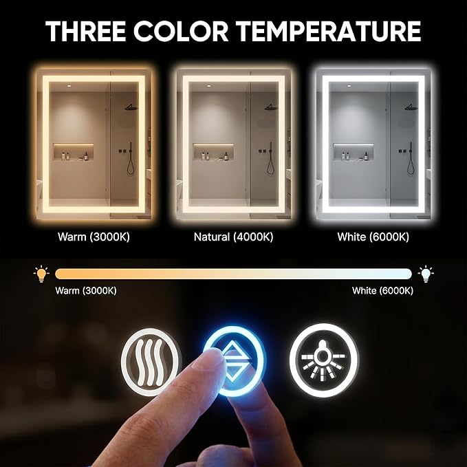 Antok 60"x 36" LED Bathroom Mirror - Image 4