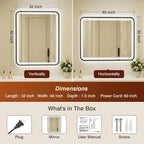 32x40 Inch LED Bathroom Mirror - Image 2