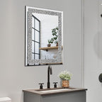 Ruomeng Wall Mirror Rectangular Crystal Crush Diamond Mirror - Image 3