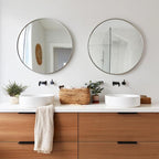 Sunniry Silver Round Mirror 24 inch, 2 Pack Silver Circle Mirror, Round - Image 3