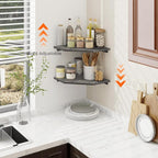 Homode Corner Shelf Wall Mount, Cable Box, Wood Hanging Storage Shelf Organizer - Image 2