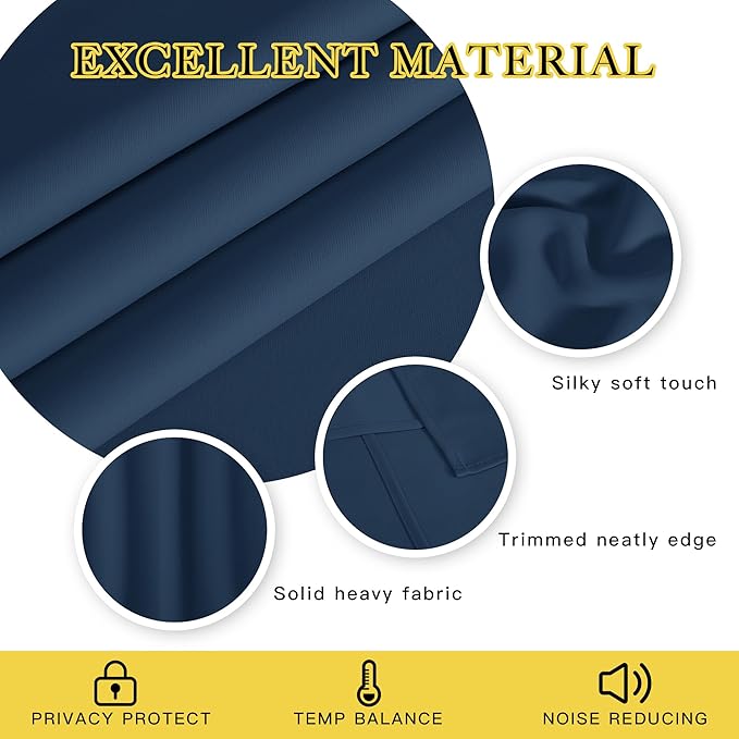 NICETOWN Blackout Curtain Drape 72 inch Long - Image 2