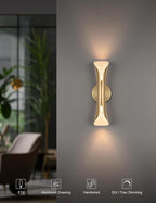 Tubicen Wall Sconces Gold Movie Theater Sconces Wall Lighting Up and Down 15.7" - Image 8