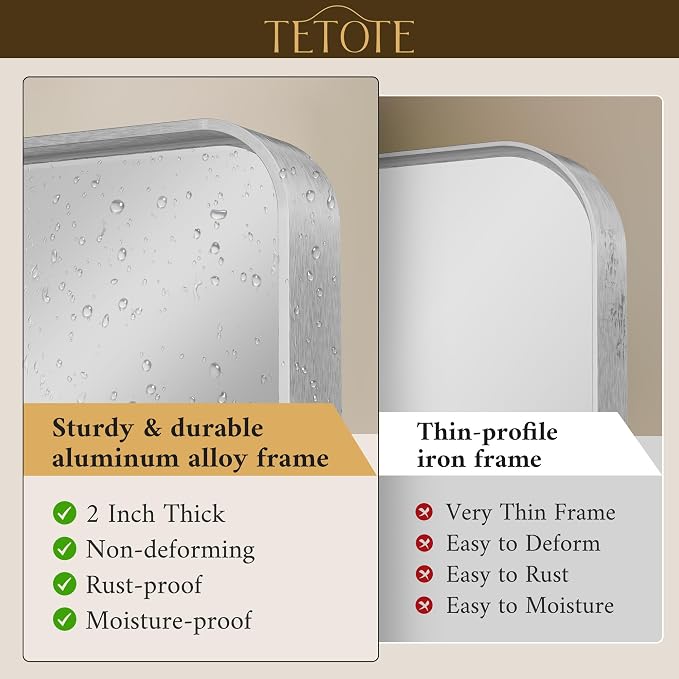 TETOTE 48 x 30 Inch Bathroom Vanity Mirror - Image 2