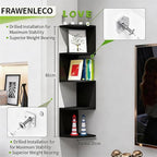 Corner Shelf Wall Mount, 5-Tier Floating Corner Bookshelf - Image 2