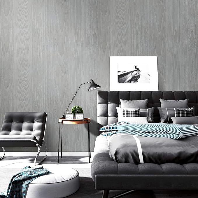 practicalWs 17.7"×393.7" Grey Wood Contact Paper, Waterproof Gray Wallpaper - Image 5