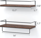 Shario Rustic Wood Floating Shelves - Image 3