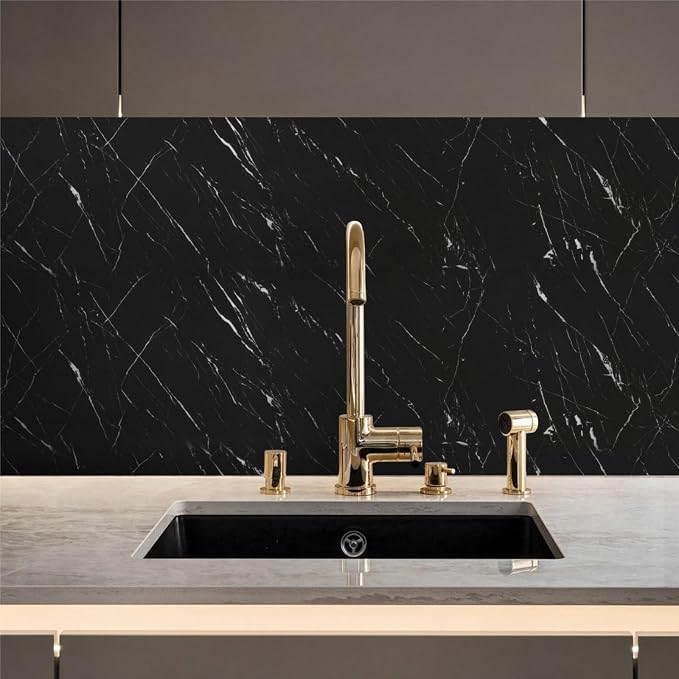 Abyssaly Black Marble Contact Paper Peel and Stick Countertops Waterproof Matte - Image 8