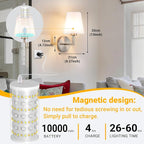 Vimhou Peel and Stick Wall Sconces, Stick On Wall Sconce Set of 2, Battery - Image 7