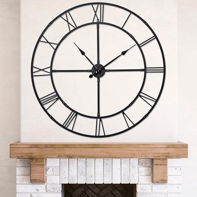 40 Inch Large Wall Clock for Living Room Decor – Easy-Assembly Silent by WallClockDecor
