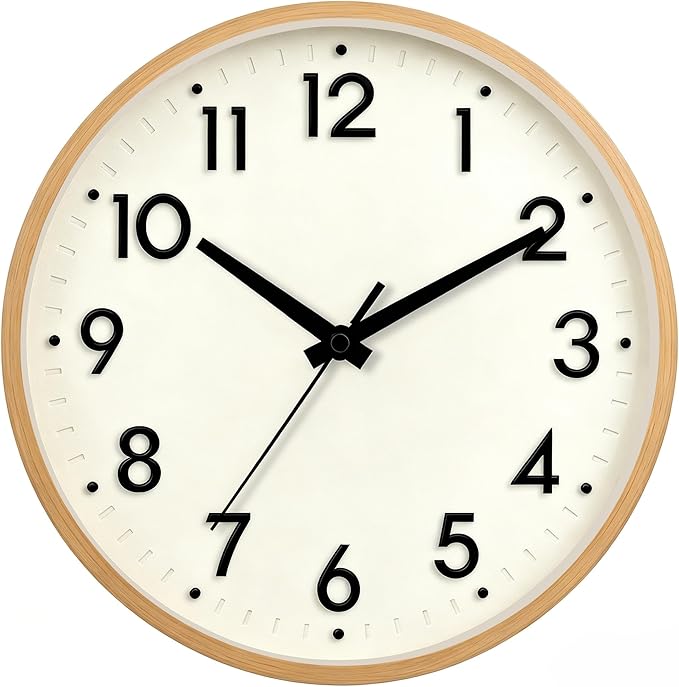 Mosewa Wall Clock 8 Inch, Battery Operated Silent Non-Ticking Modern Analog by MOSEWAWALLCLOCK