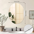 JUNEBRUSHS Oval Mirror, Acrylic Oval Bathroom Mirrors Unbreakable Frameless - Image 5