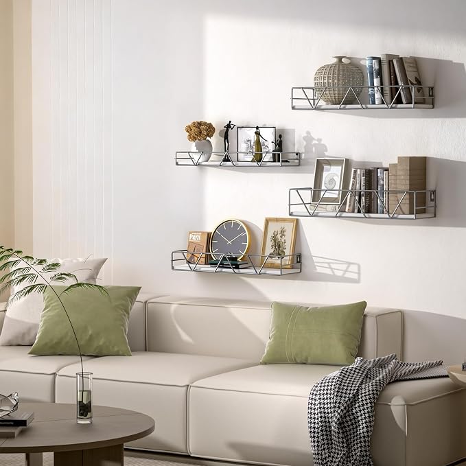 Amaoot Floating Shelves Set of 3, Home Wood Wall Shelf, Farmhouse Shelf - Image 2