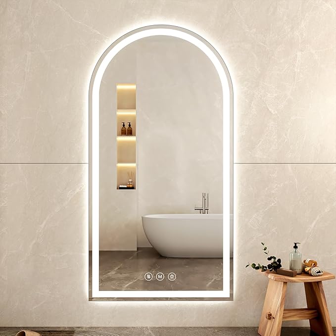 Arched LED Bathroom Mirrors by WISSMILESHOME