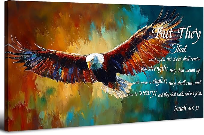 Christian Wall Art Eagle Decor Isaiah 40 31 Wall Art Bible Verse Wall Decor by HOME