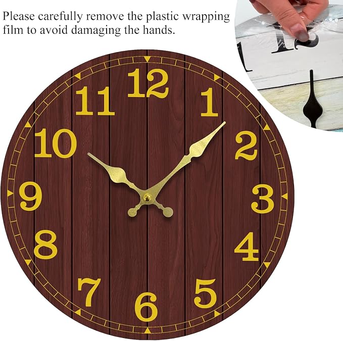 Wall Clock, Modern Wall Clocks Battery Operated, Silent Non Ticking Rustic - Image 5