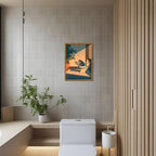 Funny Frog Bathroom Wall Art, Cute Japanese Frog in Toilet Wall Decor, - Image 2