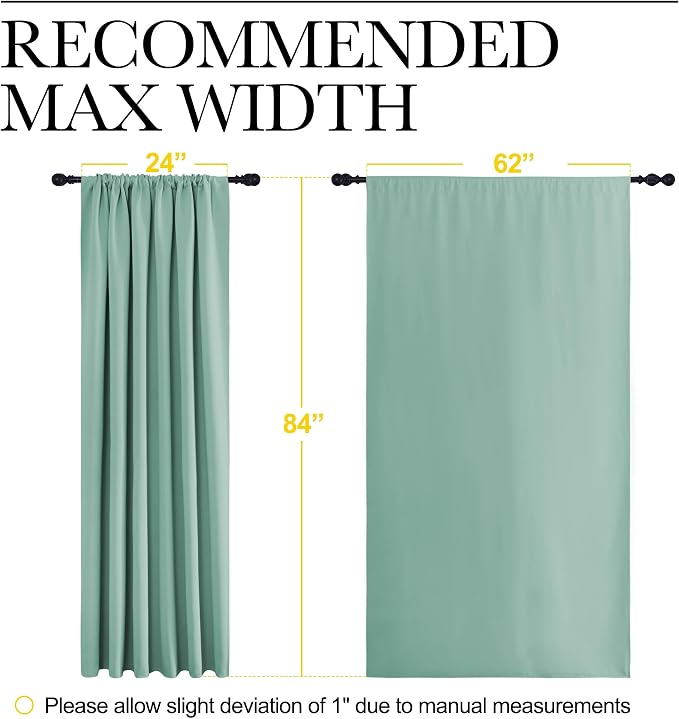 NICETOWN 2 Panels Blackout Curtains, Rod Pocket Thermal Insulated Drapes 84 - Image 3