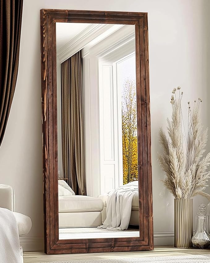 Full Length Mirror 71"x30" Solid Wood Frame Floor Large Mirror by ABSWHLM