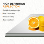 Delma Frameless Mirror Tiles 22"x22"x4 Pcs Wall Mounted, Shatter Resistant Full - Image 5