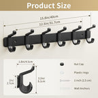 pickpiff Coat Rack Wall Mounted Heavy-Duty: Metal Coat Hanger 6 Hooks - Image 7