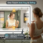 48x40 Black Framed LED Bathroom Mirror - Image 6