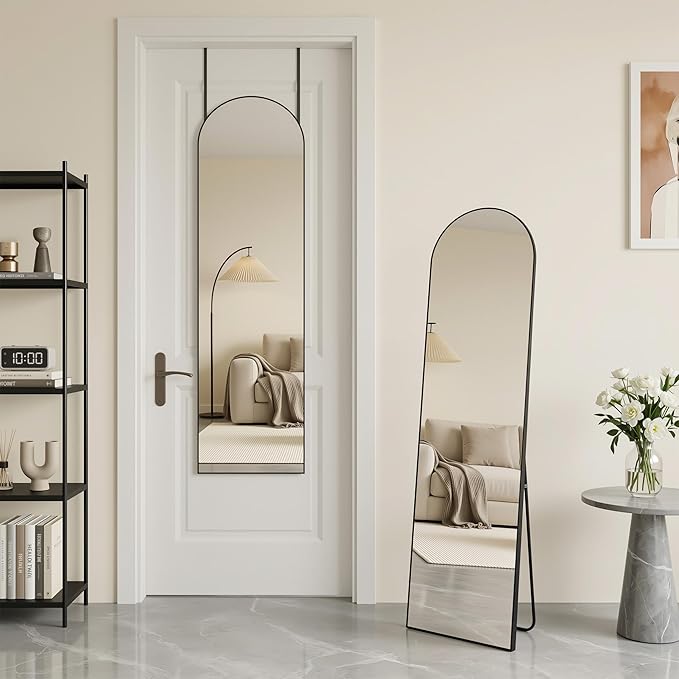 Antok 56" x15” Arched Full Length Floor Mirror, Free Standing/Wall Mount/Leaning - Image 2