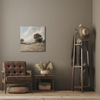 JolyWell Hand-Painted Vintage Canvas Wall Art, Landscape Wall Painting Prints - Image 3
