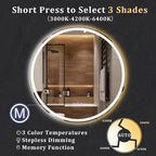 BEAUTYPEAK 40x40 LED Round Bathroom Mirror - Image 3