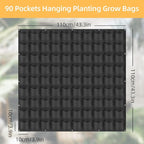 Hanging Planting Grow Bags, 90 Pockets Wall Planter Wall Mounted Grow Bag - Image 2
