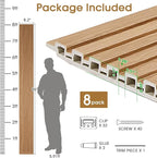 WPC Slat Wall Panels 8 Pack 96" x 8.2", Waterproof Fluted Wall Paneling - Image 5