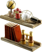 Love-KANKEI Floating Shelves Wall Mounted Set of 2, 17 Inch Rustic Wood Wall - Image 8