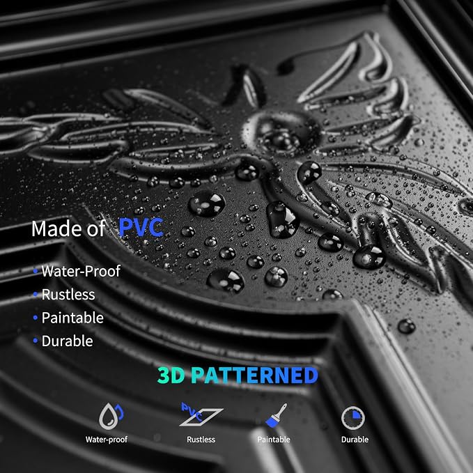 Art3dwallpanels 12 Pack Drop Ceiling Tiles, 2x4 Ft PVC Decorative 3D Wall Panel - Image 3