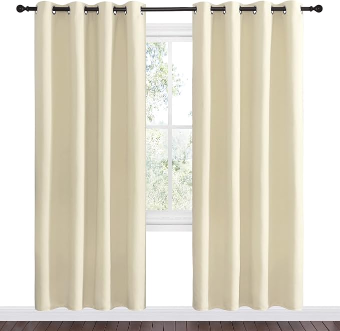 NICETOWN Beige Room Darkening Curtains 78" Long - Image 2
