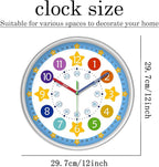 XFM Colorful Kid Wall Clock 12 Inch Silent Non Ticking Quartz Battery Operated - Image 5