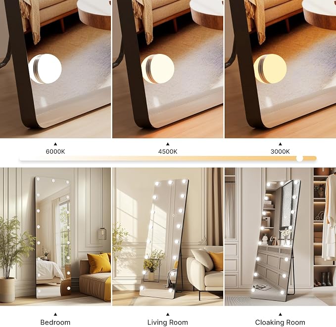 Kosmonia 56x18 Hollywood Full Length Mirror - Image 6