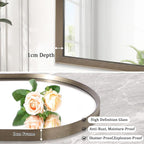 Arched Wall Mirror Bathroom Mirror Brushed Metal Vanity Wall Mounted Mirror - Image 2