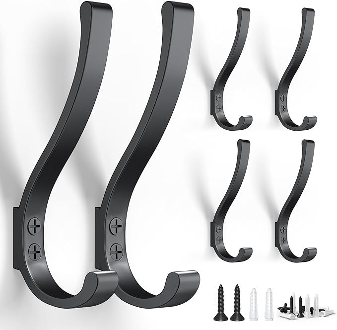 BREYDROK 6-Pack Heavy Duty Coat Hooks by BREYDROK